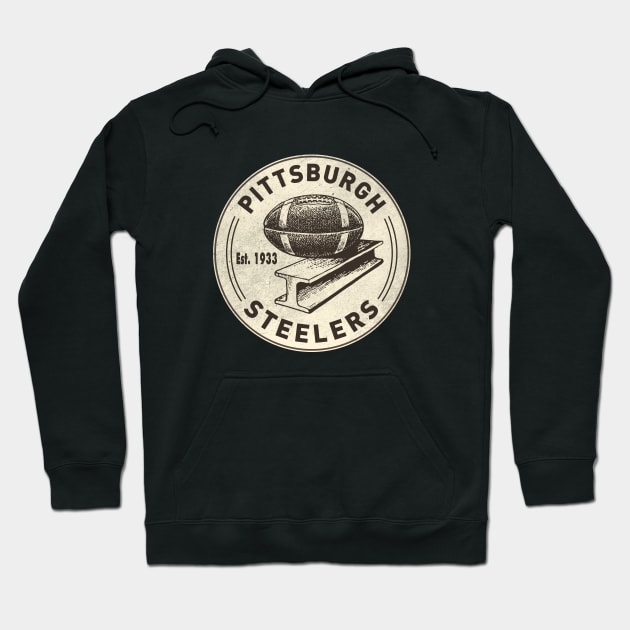 Vintage Pittsburgh Steelers 3 by Buck Tee Hoodie by Buck Tee